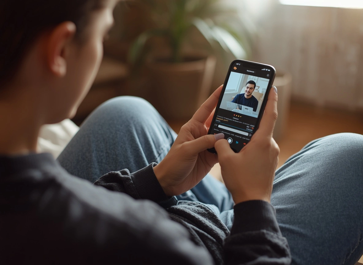 Young person researching product reviews on TikTok using their phone
