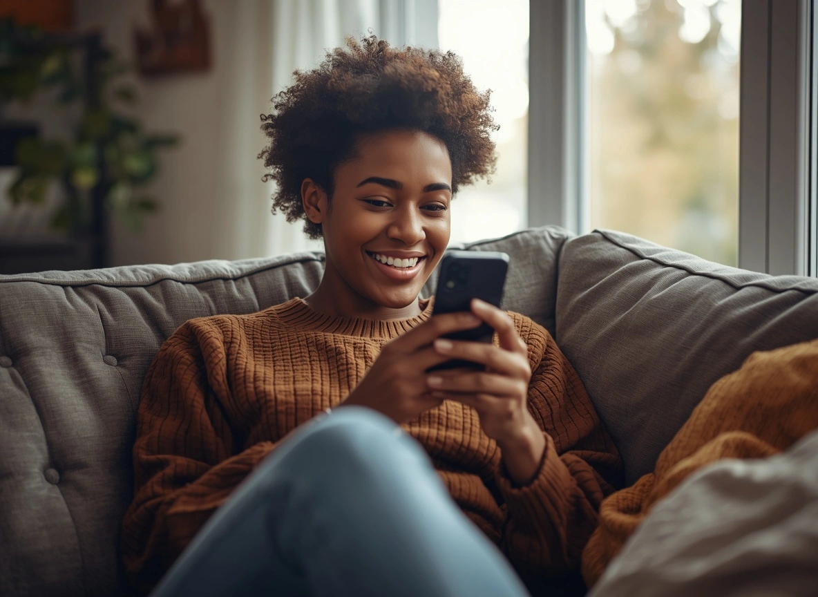 Creator checking Instagram notifications on phone excitedly after posting