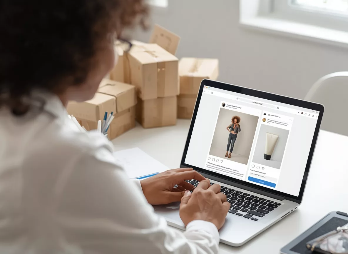 Brand owner tagging products in a shoppable social media post