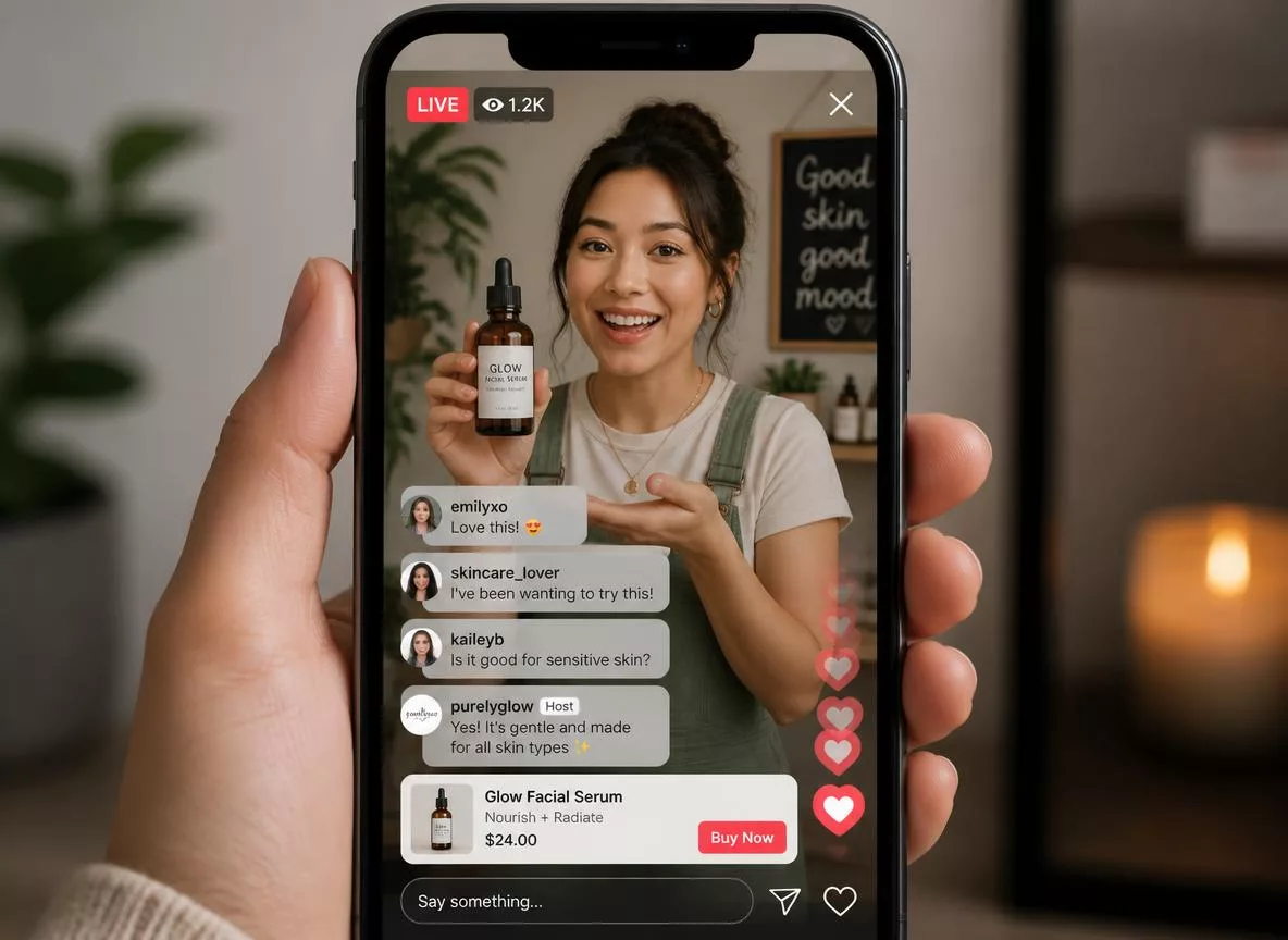 Product showcase video with shopping cart icon representing TikTok Shop checkout