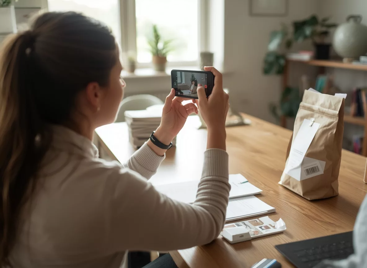Small business owner setting up TikTok Shop on a laptop